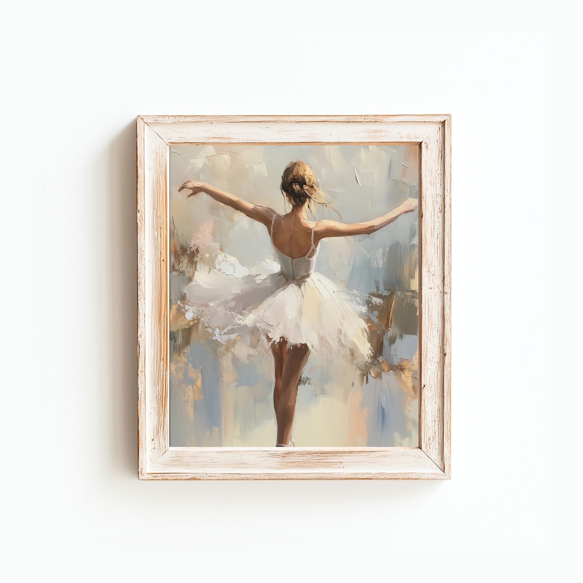 美品M. kunomoto バレリーナ 絵画 ゴールドフレーム ヴィンテージバレリーナ絵画：コケットバレエコアアートプリント