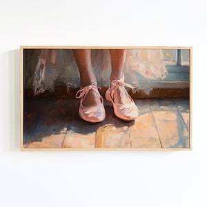 Ballet Shoes Vintage Painting: Coquette Gallery Wall Art (Digital Download)