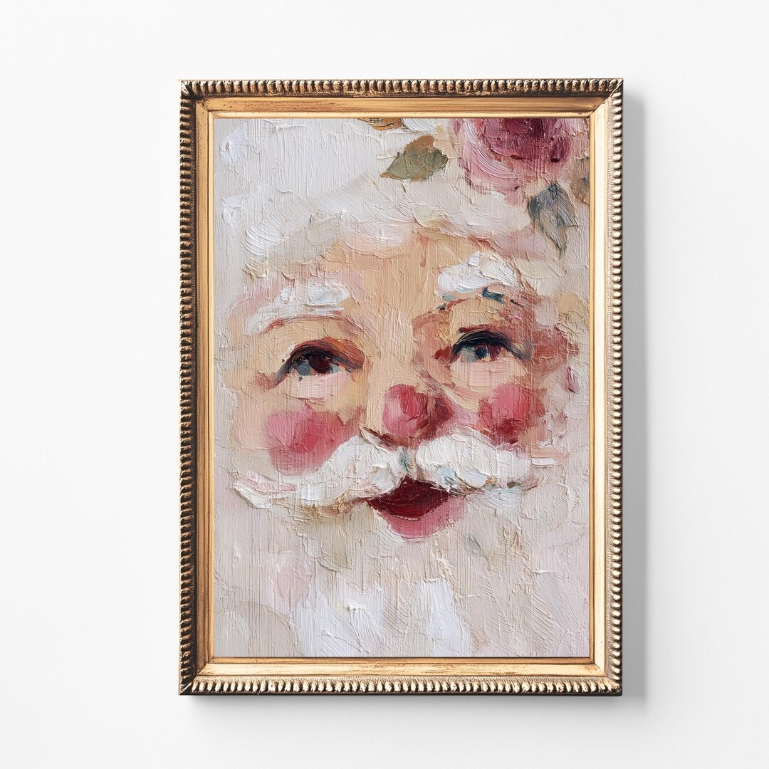 油絵 絵画【サンタの里】 ヴィンテージサンタクロースの絵画｜クリスマス印象派ウォールアート