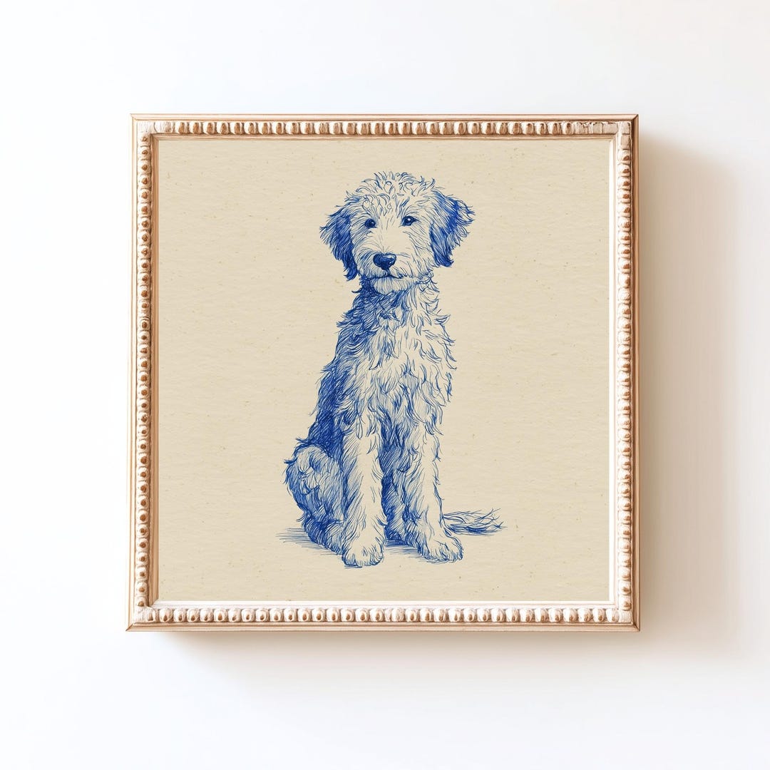 Blue Dog Sketch Print | Hand-drawn Farmhouse Art (digital Download) - Etsy