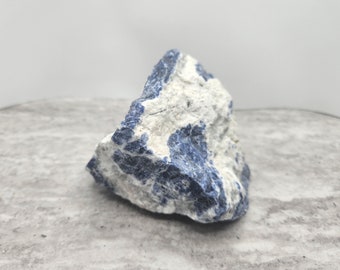 1.4LB Rough Raw Chunk of Natural Sunset Sodalite from Namibia - Blue & White Gemstone