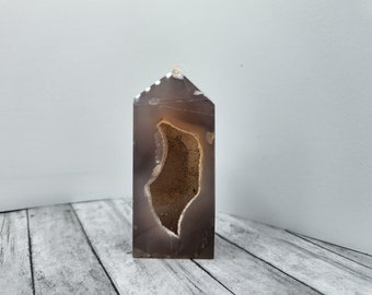 Square 4-Sided Druzy Agate Natural Crystal Tower - Druzy Pocket