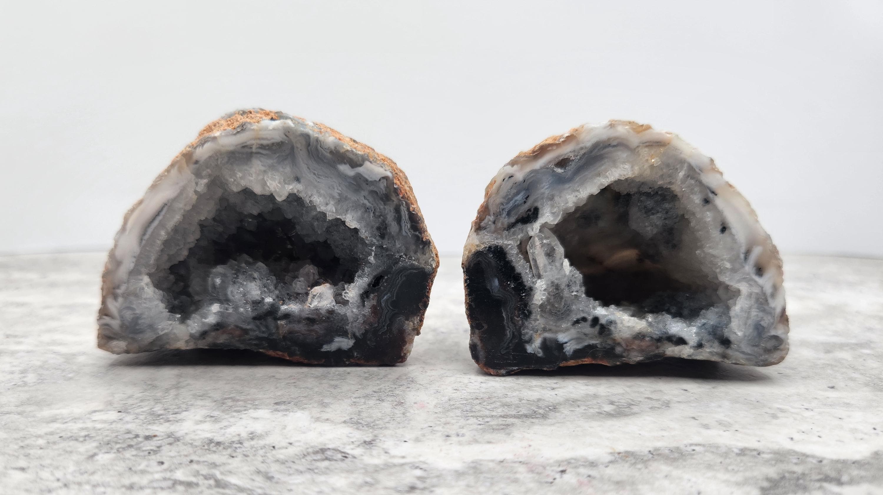 Triple Geode Rough 2 Piece Split Natural Crystal Geode - Crystal Cluster Raw Gemstone ...