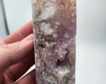 Super Sparkly Pink Amethyst Slab with Druzy - Natural Crystal - Pink Purple Amethyst