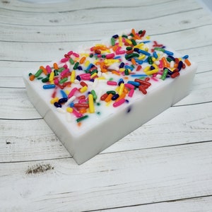Vanilla Birthday Cake Sprinkle Confetti Artisan Bar Soap, Happy Birthday