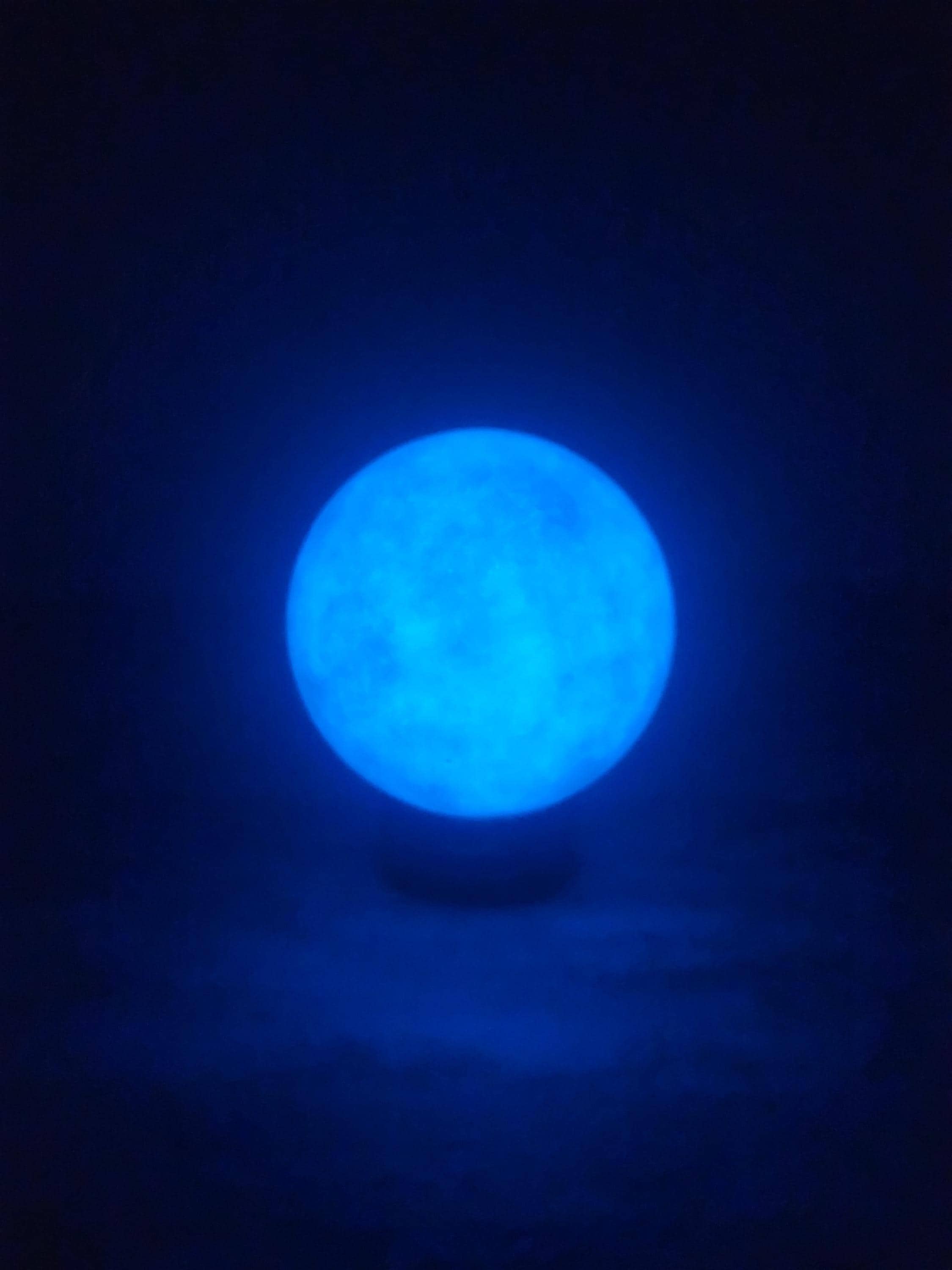 Glow in the Dark Blue Luminous Sphere with Stand - Man Made Glowing Sphere