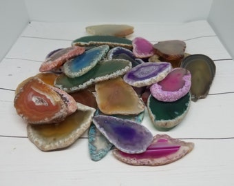 Natural Agate Slice Dyed - You Pick Quantities - Jewelry Making