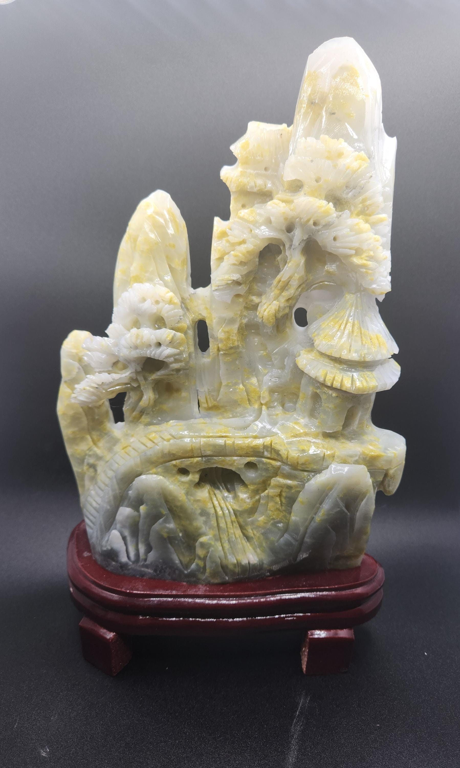 Large Scenic Display Natural Crystal Carving - Chinese Landscape