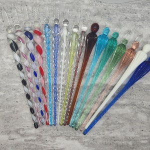 Vintage Style Glass Spiral Ink Pen Calligraphy Script, Spell Book Pen