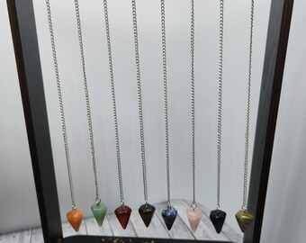 Natural Crystal Point Pendulum - Divination Tool - Energy Gemstone - Chakra