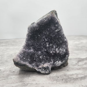 Beautiful Dark Purple Amethyst Cluster Natural Crystal Display Specimen Cut Base - Super Sparkly Druzy Amethyst