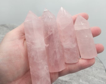 Rose Quartz Crystal Tower with Point - Polished Display Gemstone Specimen - Stone of Love - U PICK