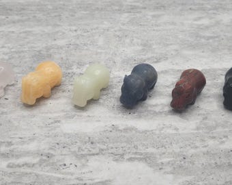 Mini House Hippo Miniature Natural Crystal Carving- You Pick