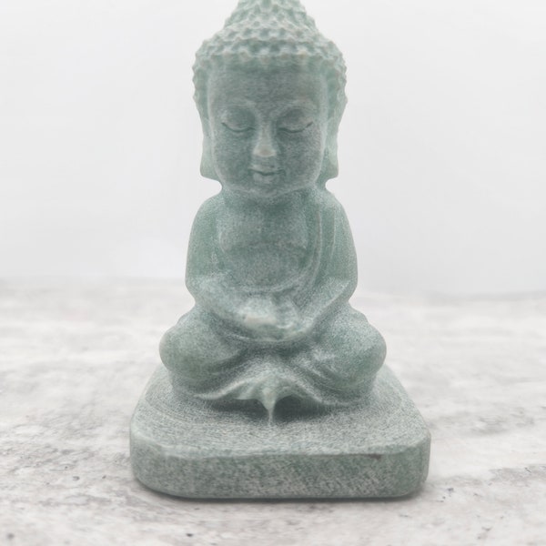 Green Aventurine Meditating Budda (Siddhartha Gautama) The Awakened Natural Crystal Carving Display Piece #4581