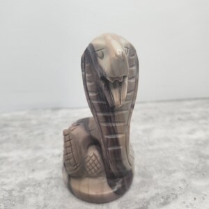 Mookaite Jasper Coiled Up Striking Cobra Snake Crystal Carving - Display Specimen Gemstone - Snake Sculpture #4581