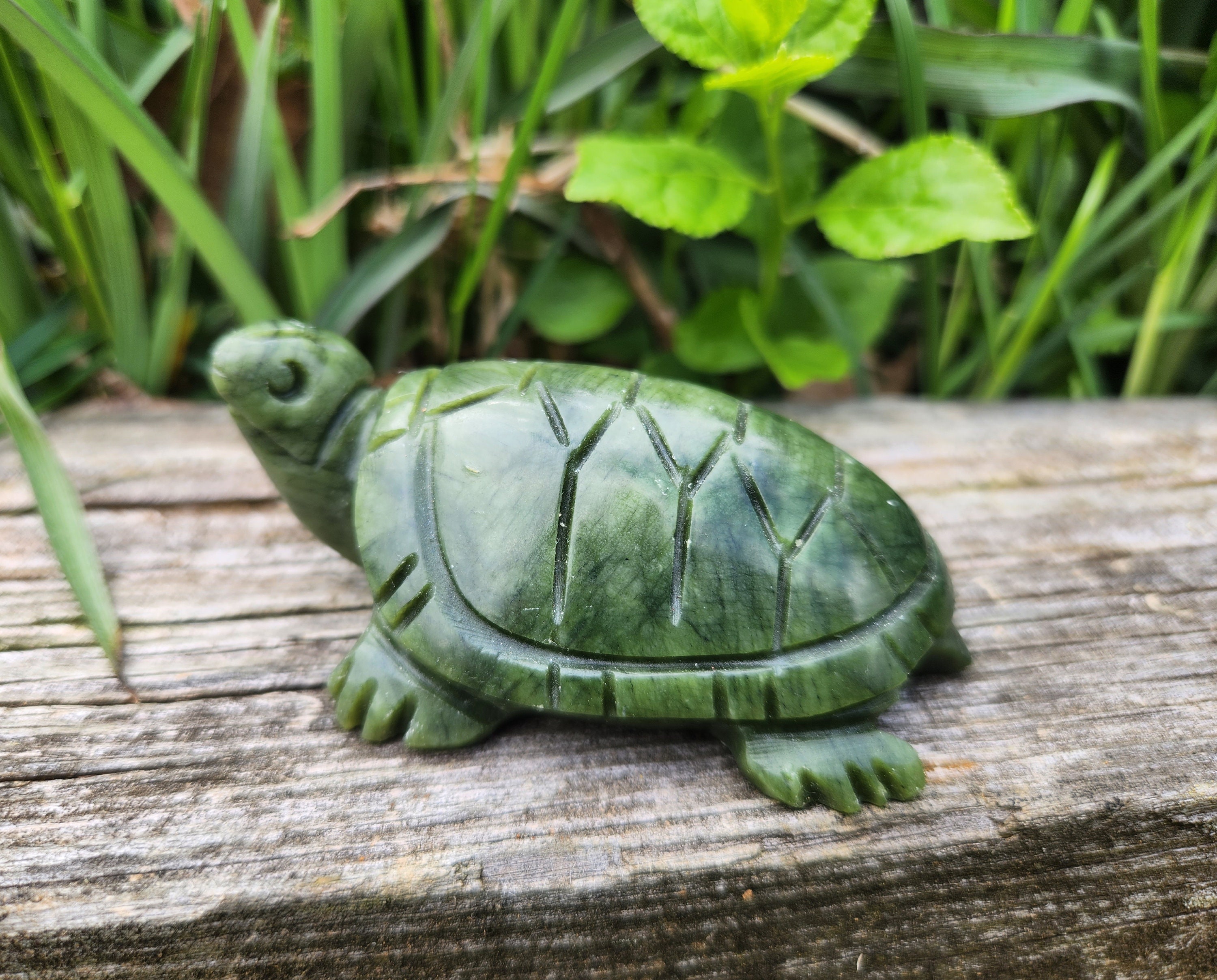 Serpentine Jade Carved Turtle Display Specimen Real Crystal - Natural ...