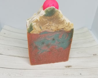 Bubbly Bubble Gum Candy Scented Artisan Cold Process Bar Soap, Blue & Pink