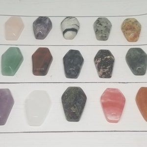 Mini Coffin Natural Crystal Coffin U PICK Grave Stone Tombstone Burial Halloween image 2