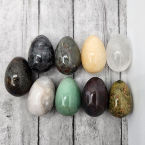 Mini Egg Shaped Natural Crystal Carving - Miniature Easter Egg