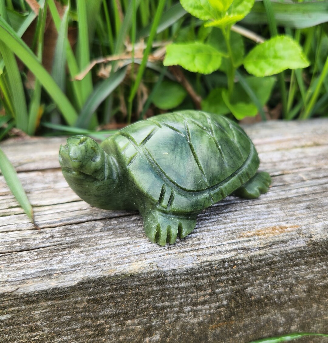 Serpentine Jade Carved Turtle Display Specimen Real Crystal - Natural ...