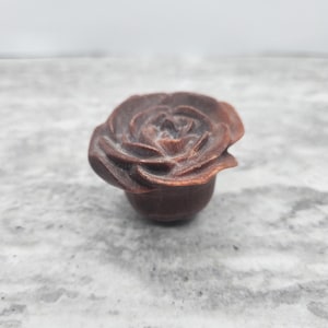 Red Rose Red Jasper Crystal with Flat Base - Love Royalty Beauty - Natural Crystal Carving