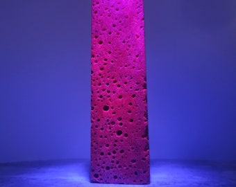 UV Reactive Fluorescent Honeycomb Ruby Tower with Point - Natural Crystal Display Specimen