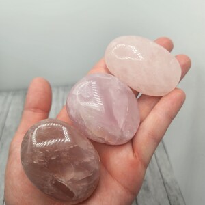 Rose Quartz Palm Stone - You Pick - Pocket Size Natural Crystal - Heart Chakra #411