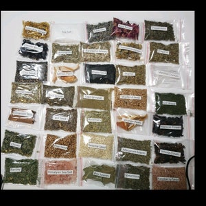 40 Piece Sample Size, Herb and Botanical Flower Wiccan Spell Magic Potion Spell Casting Ingredients