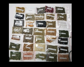 40 Piece Sample Size, Herb and Botanical Flower Wiccan Spell Magic Potion Spell Casting Ingredients