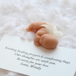 Baby Loss Gift Baby with Angel Wings Little Angel Baby Miscarriage Keepsake Memorial Polymer Clay Mini Baby Angel Wings image 1