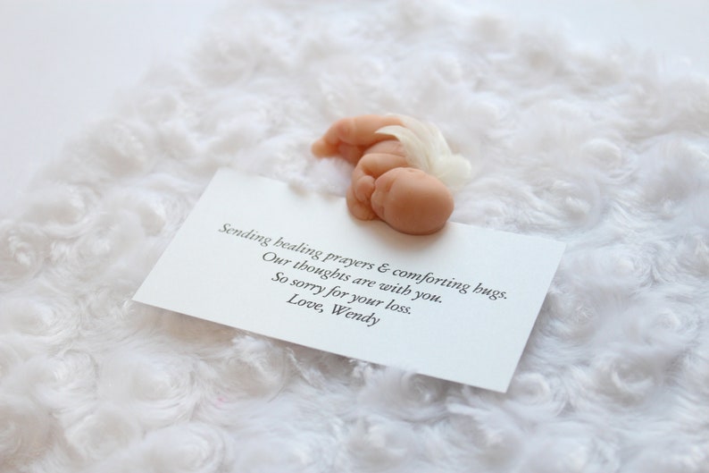 Baby Loss Gift Baby with Angel Wings Little Angel Baby Miscarriage Keepsake Memorial Polymer Clay Mini Baby Angel Wings image 1