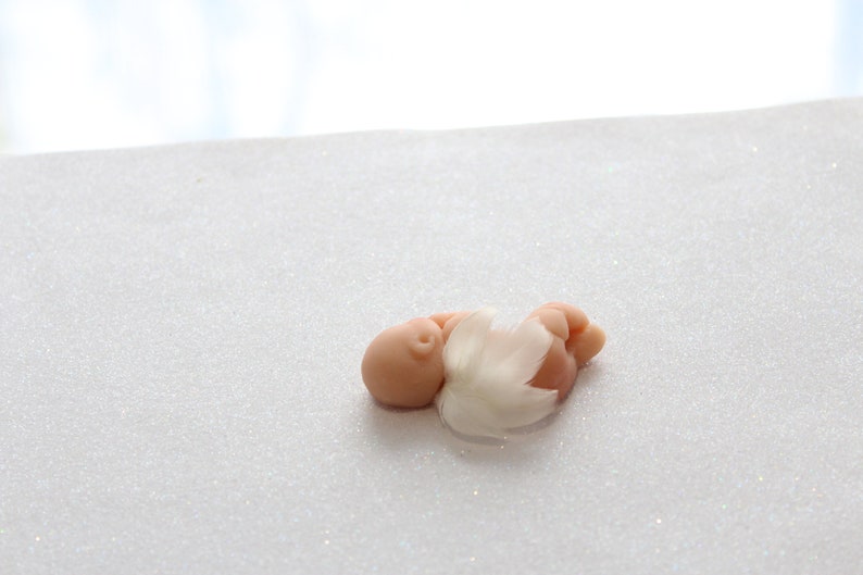 Baby Loss Gift Baby with Angel Wings Little Angel Baby Miscarriage Keepsake Memorial Polymer Clay Mini Baby Angel Wings image 4