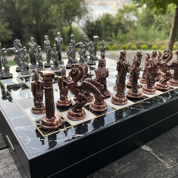 Premium Personalized Vip Metal Chess Pieces with Chess Set, Metal Chess Set For Adults, Chess Boards, Chess Sets, Chess Set Handmade