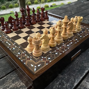 VIP Wooden Chess Set, with Wooden Chess Pieces, Chess Sets with Board, Luxury Chess Board, Chess Set Handmade