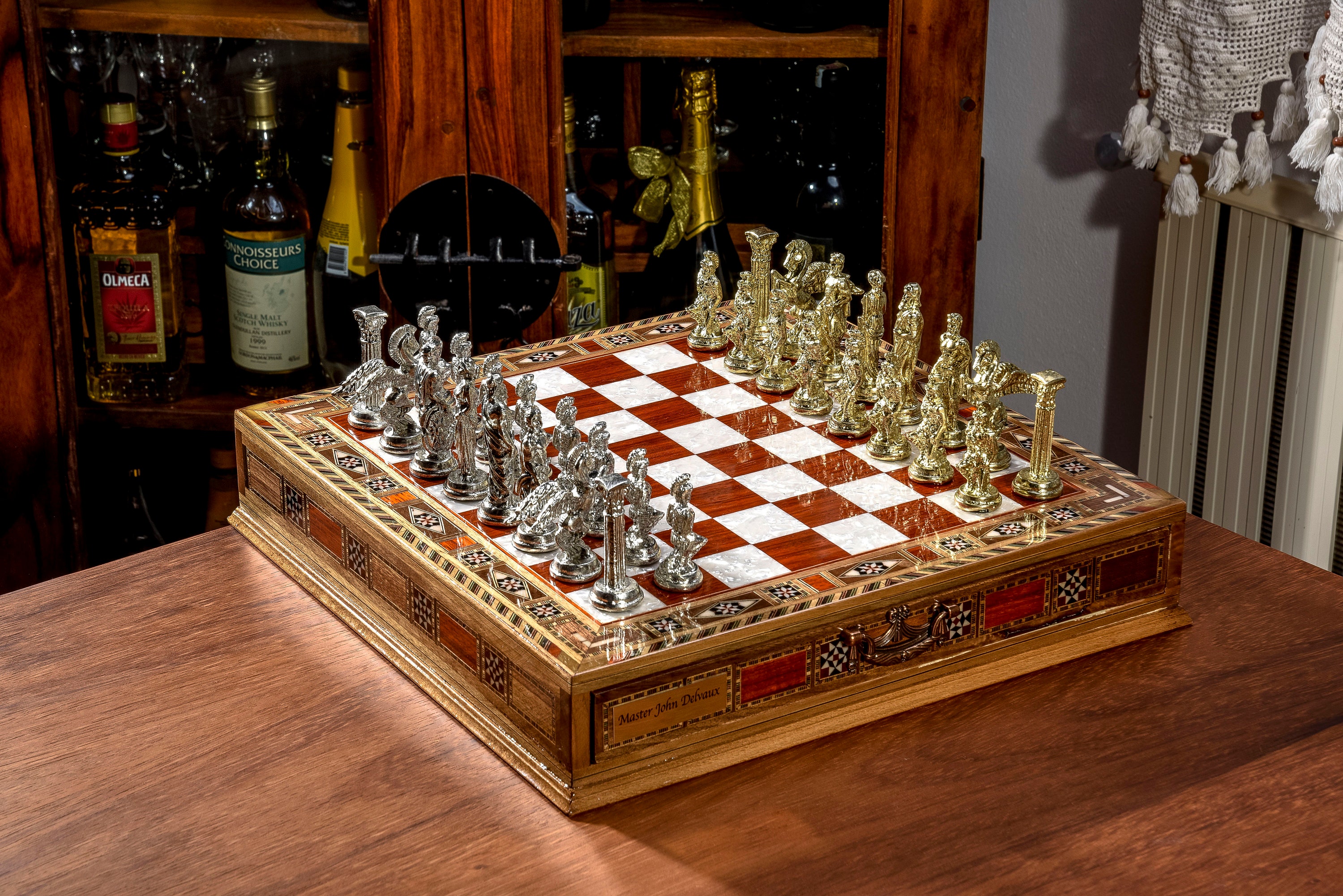 16.5 Luxury Chess Set Personalized Wooden Chess Board With 