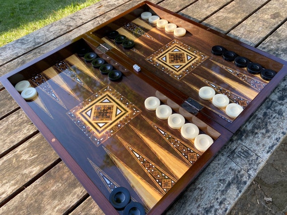 dorst ontploffing Imperial Houten Schaak en Backgammon Set Backgammon Bord met - Etsy België