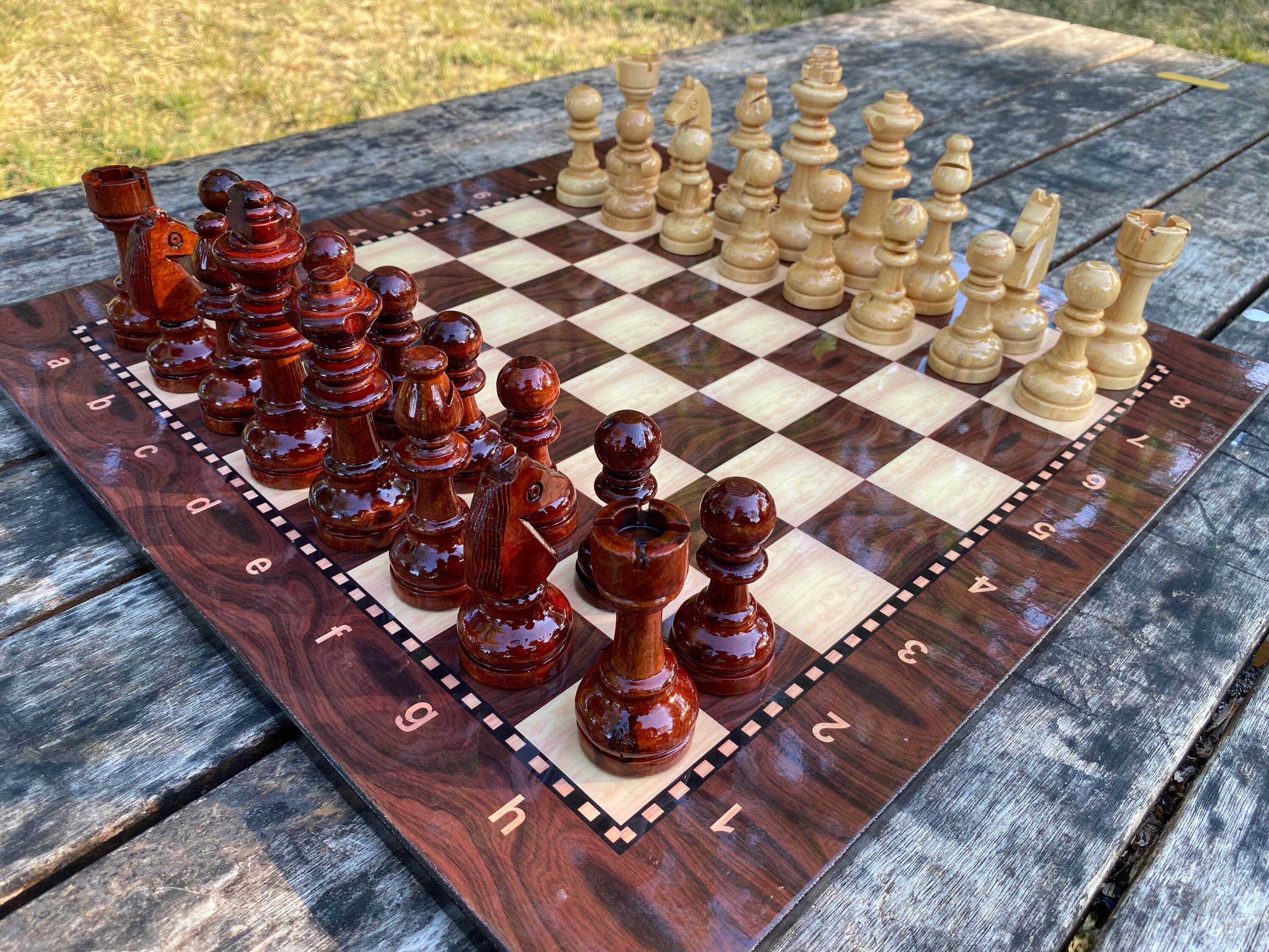 Luxury Wooden Chess Set Wooden Chess Pieces With Chess Board Etsy Luxury Wooden Chess Set Wooden Chess Pieces With Chess Board Etsy