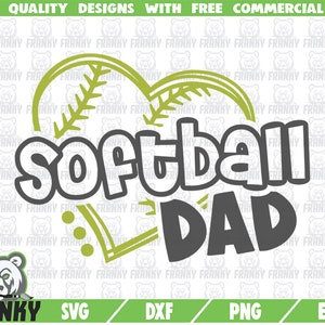 Softball Dad SVG - Cut file - DXF file - Softball shirt design - Softball team svg - Softball family svg - Softball father svg - Digital