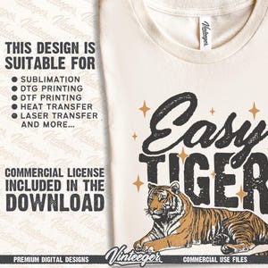Trendiges Retro T-Shirt Design - Lustiges Zitat PNG mit Tiger Grafik - Humorvoller Druck für Sublimations- und DTG-Druck - Vintage Mädchen zum Ausdrucken Bild 4