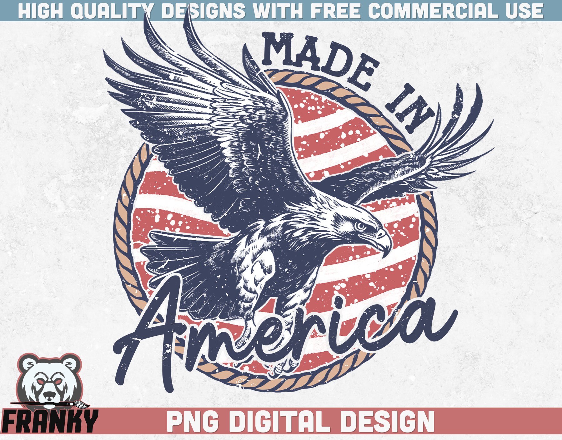 Made in America Png Retro 4th of July Png Instant Download Vintage ...