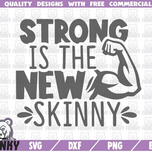 Fuerte es el nuevo flaco SVG - Archivo de corte - Archivo DXF - Camisa de gimnasia svg - Oferta de gimnasio divertido svg - Camisa de fitness svg - Músculos svg - Motivacional