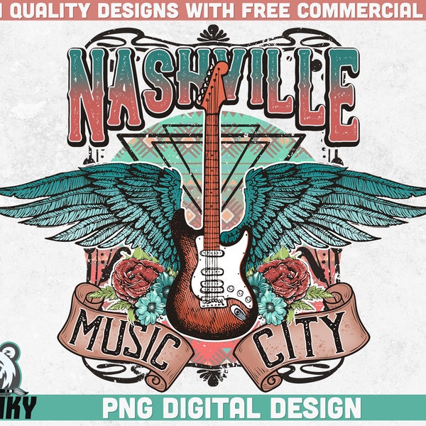 Country sublimation Png | Nashville music city PNG | Instant download | Country shirt design png | Retro sublimation | Rock and roll png