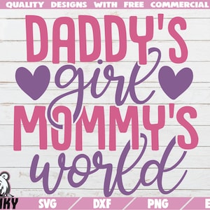 Papas Mädchen Mama Welt SVG - sofortiger Download - druckbare geschnittenDatei - kommerzielle Nutzung - Baby Mädchen Svg - Neugeborene Mädchen Svg - Baby Body Svg