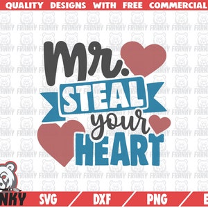 M. voler votre cœur SVG - Fichier DXF - Fichier de coupe - M. Valentine svg - Saint-Valentin svg - Saint-Valentin chemise - Heart svg - Valentine boy