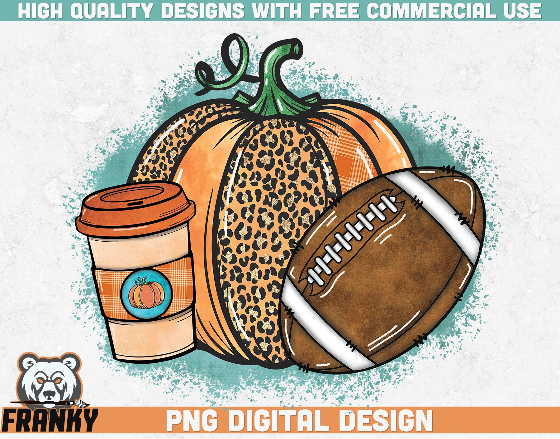 Fall and Football PNG Instant Download Sublimation Design - Etsy