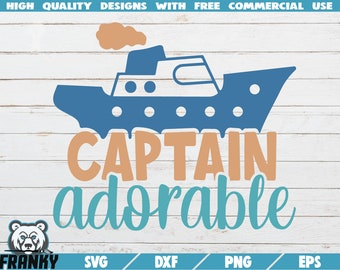 Captain adorable SVG - instant download - Printable cut file - Commercial use - Baby boy svg - Newborn boy svg - Ship svg - Toddler svg