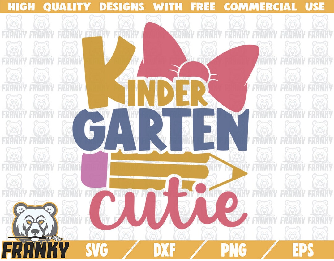 Kindergarten Cutie SVG Cut File DXF File Kindergarten Girl SVG