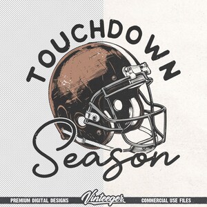 Touchdown Season Png | Retro football shirt design | Football helmet Png | Football shirt graphic | Football season Png | Game day Png image 6