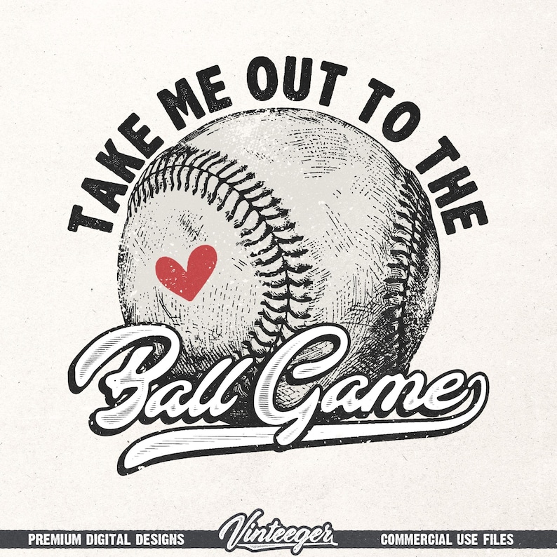 Take me out to the ball game Png | Retro baseball graphic | Baseball girl shirt print | Vintage baseball design | Baseball game shirt design image 1