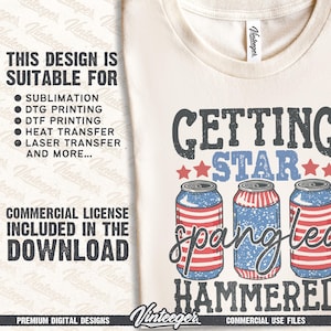 Getting star spangled hammered PNG | Instant download | Sublimation design | Funny 4th of july png | Fourth of july design | Funny USA png image 3